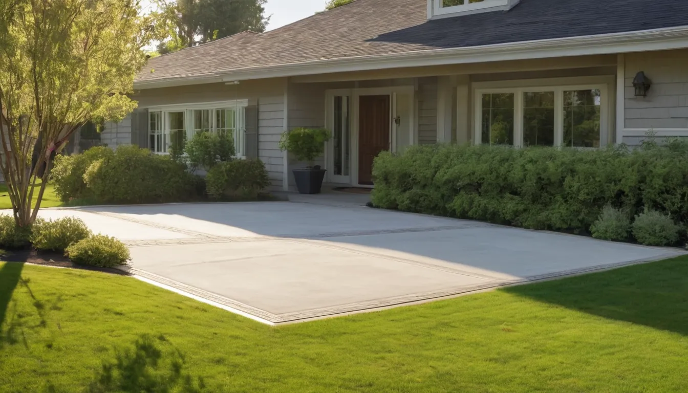 A newly poured concrete driveway leading to a ranch-style home in the Lakeville area